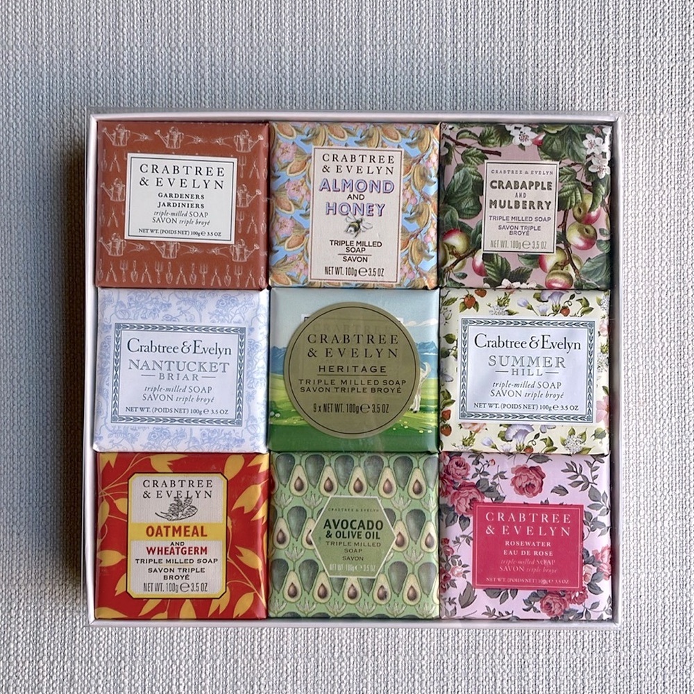 Crabtree & Evelyn Heritage Bar Soap 9 Pc Set